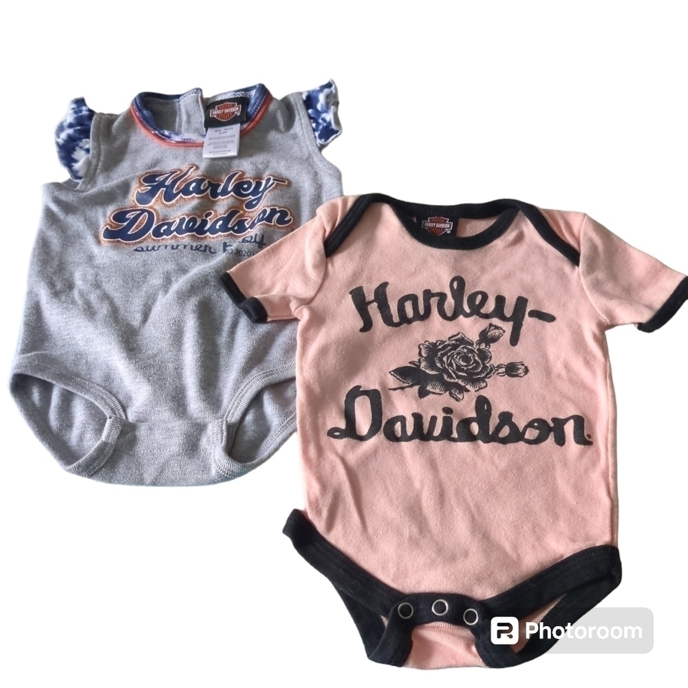 Harley Davidson Onesies Tie Dye Roses 0-3 and 3-6‎ months